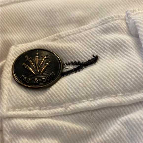 RAG & BONE White High Rise Straight Leg Jeans - Picture 10 of 12